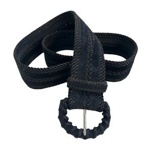 Sisley Faux Suede Braided Rope Black Belt